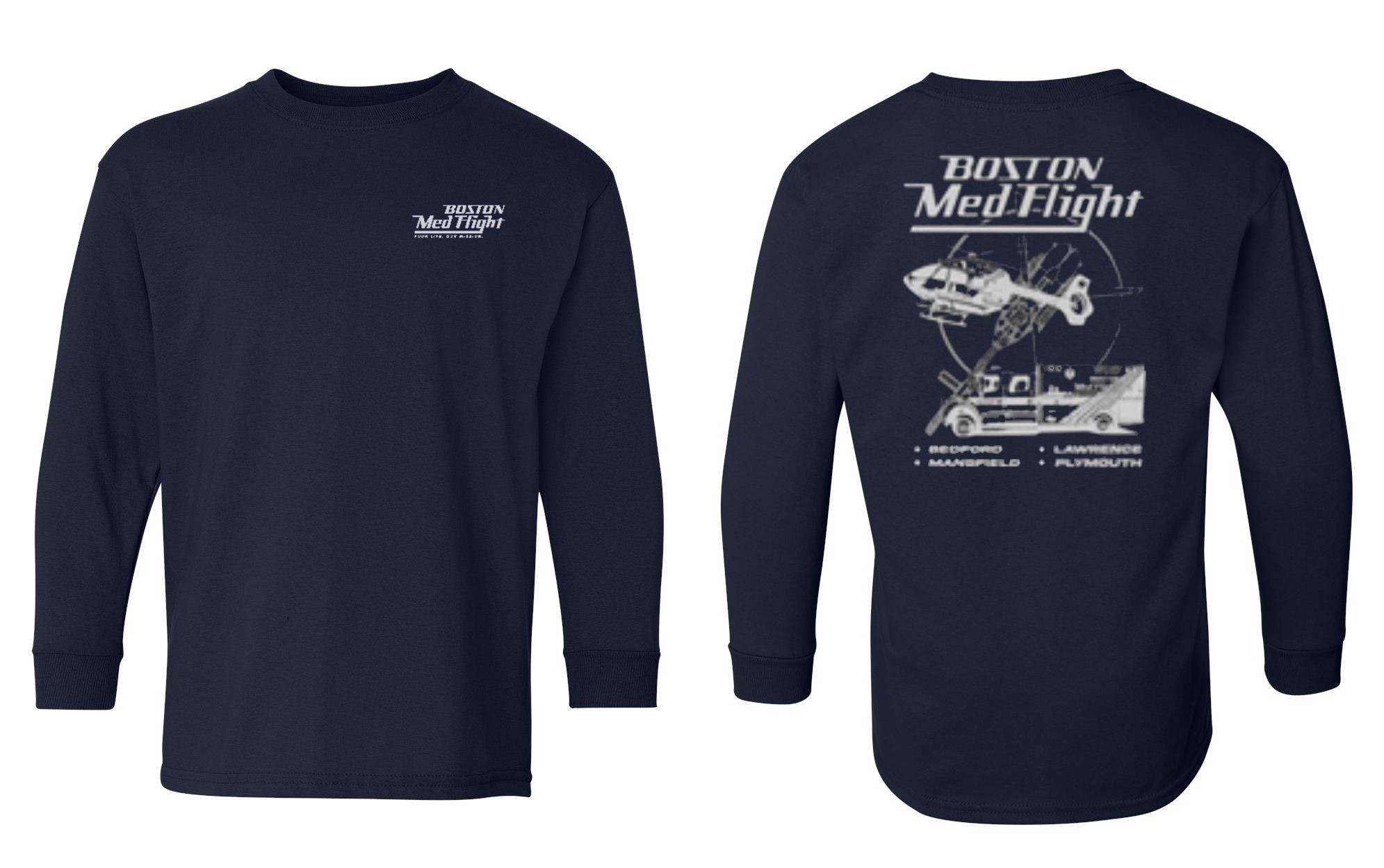 Boston MedFlight Gildan Youth Cotton Long Sleeve T-Shirt #5400B