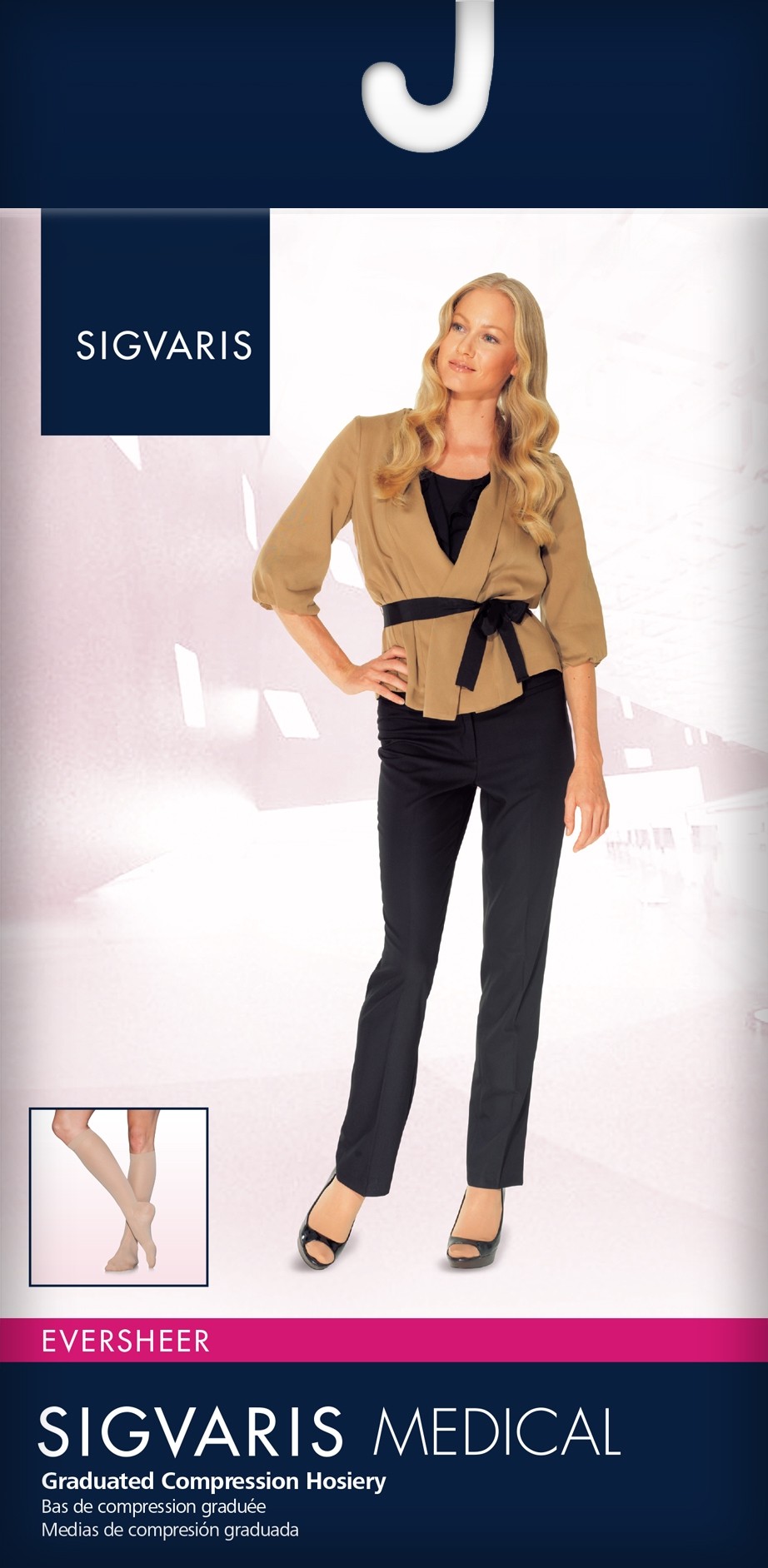 Sigvaris Style 783 Sheer Open and Closed Toe Knee Highs - 30-40 mmHg