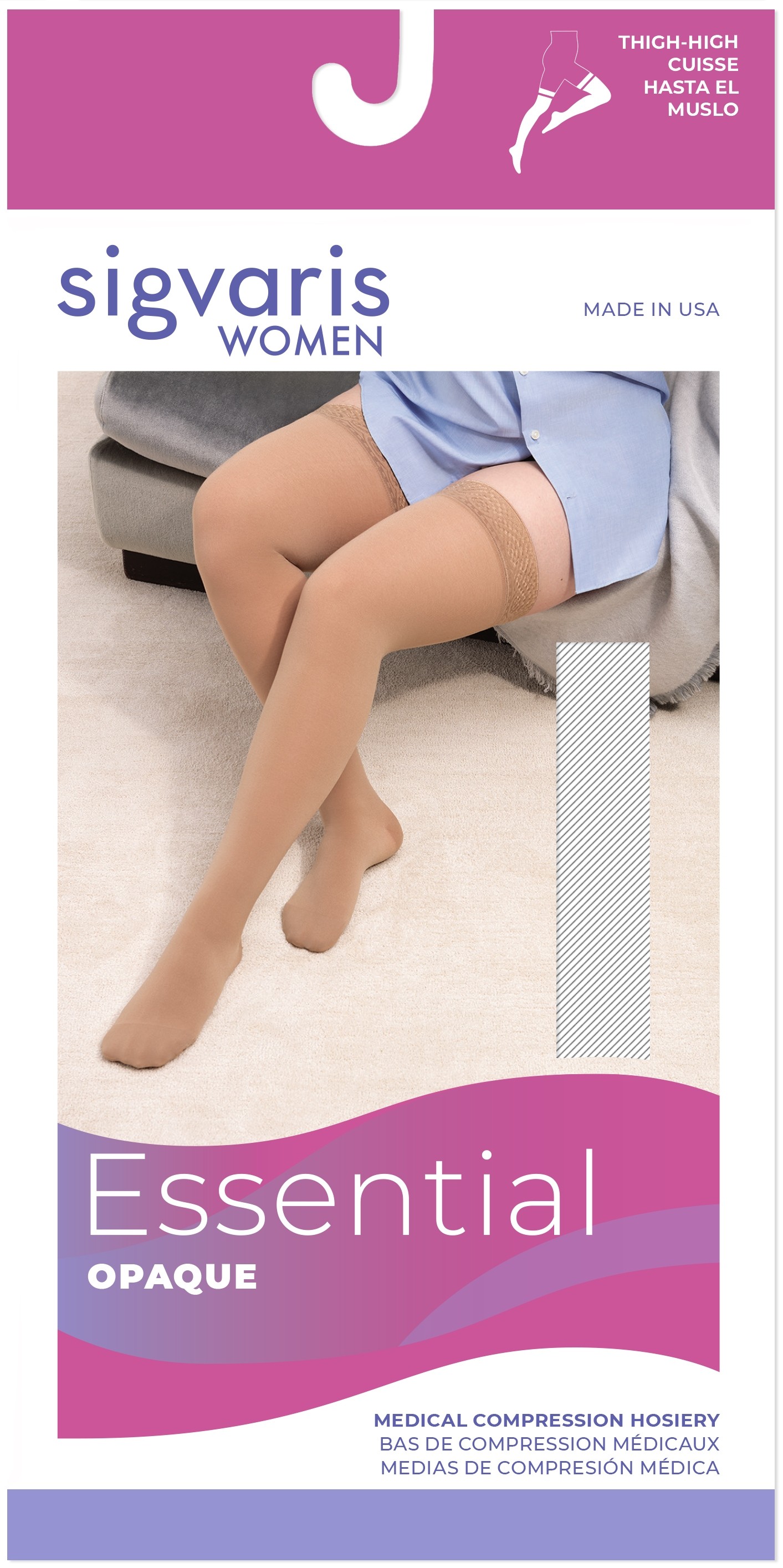 863N Women's Essential Opaque Thigh-High