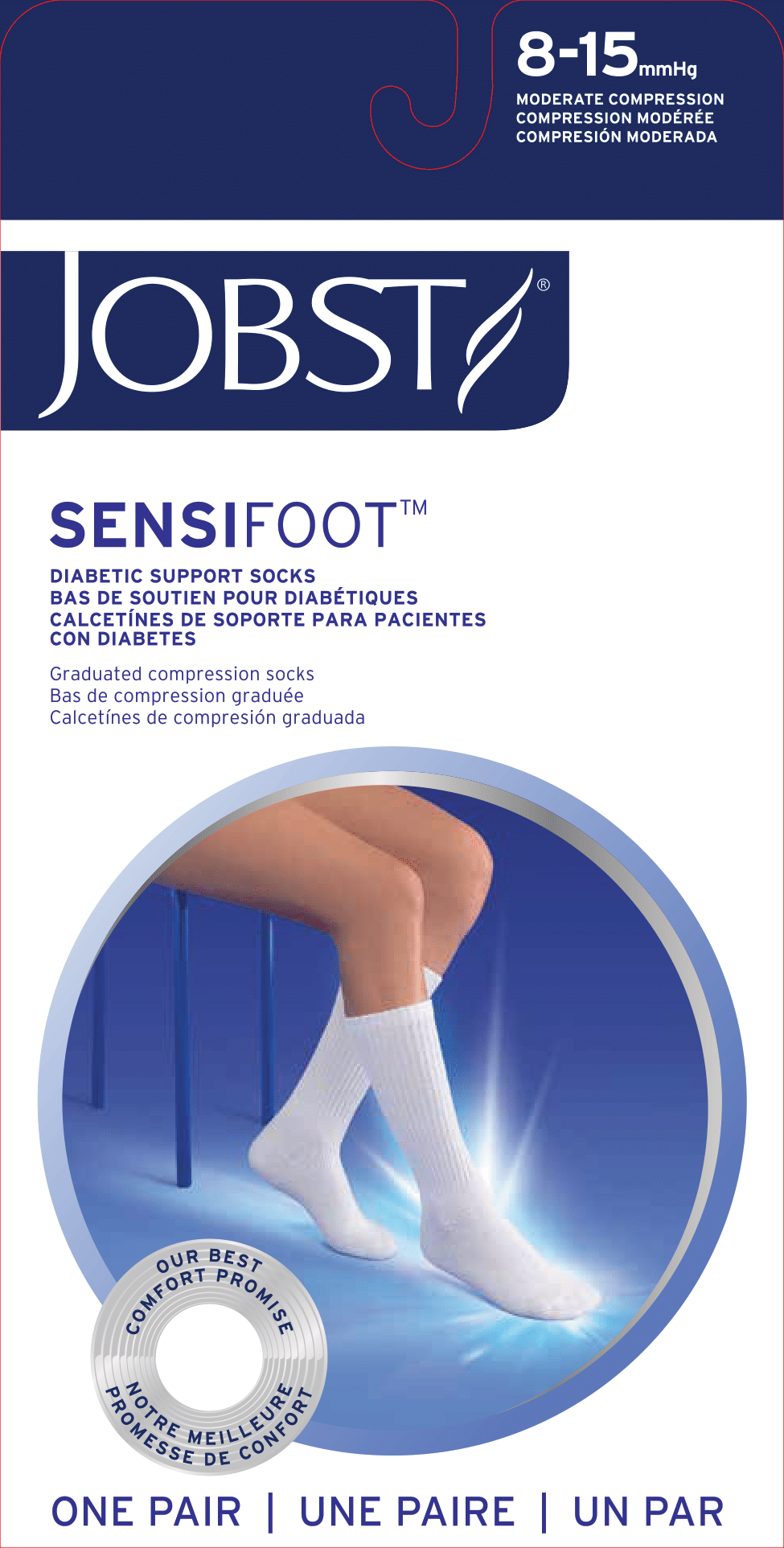 JOBST® Sensifoot Diabetic Compression Socks 8-15 mmHg Crew
