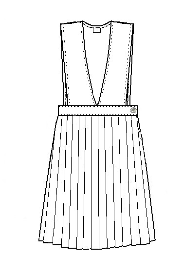 OLA Elderwear Girls V-Front Knife Pleat Jumper #1961 Grades K-5