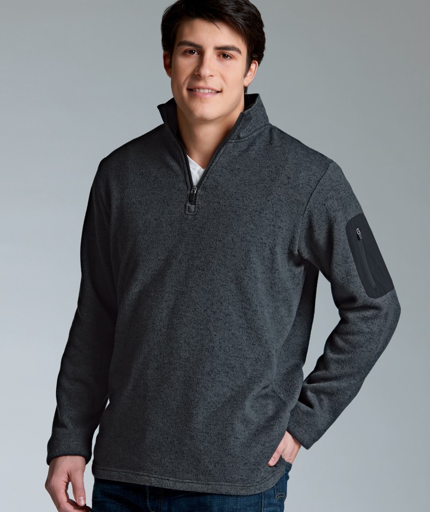 Men's Heathered Fleece Pullover with Woodland Academy Logo