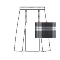 Girls Husky Blend Plaid Kick Pleat Skirt