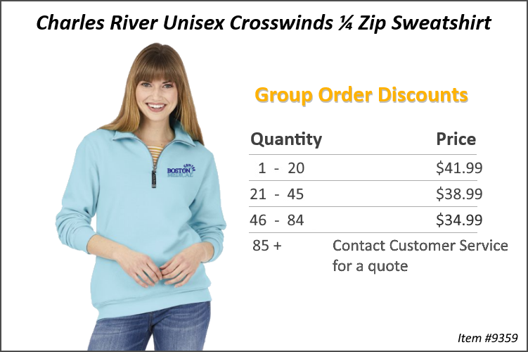 Charles River Unisex Croswinds 1/4 Zip Sweatshirt 9359