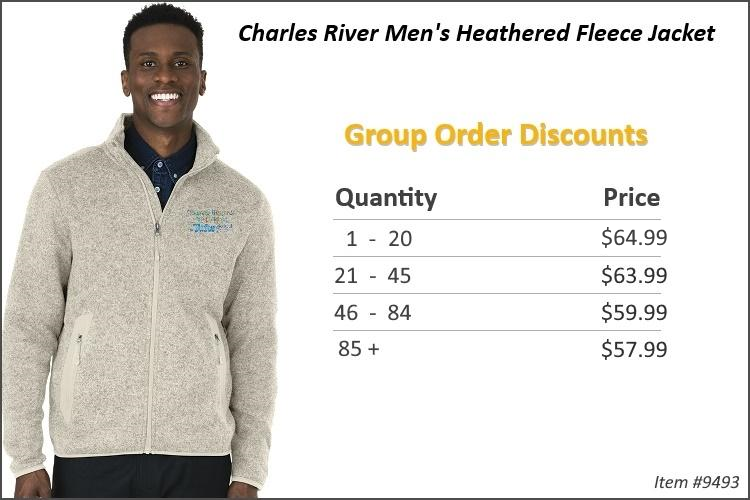 Charles River Men's Heathered Fleece jacket 9493